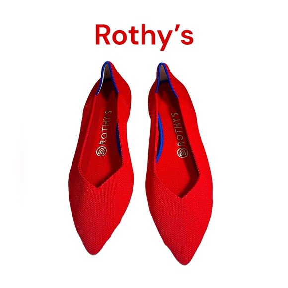 Rothy’s ballet flats shoes bright red textile 8.5 - Picture 1 of 10